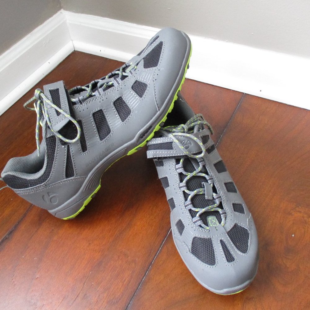 Mens Bontrager SSR Cycling Shoes Gray and Neon Yellow Size 11 Excellent
